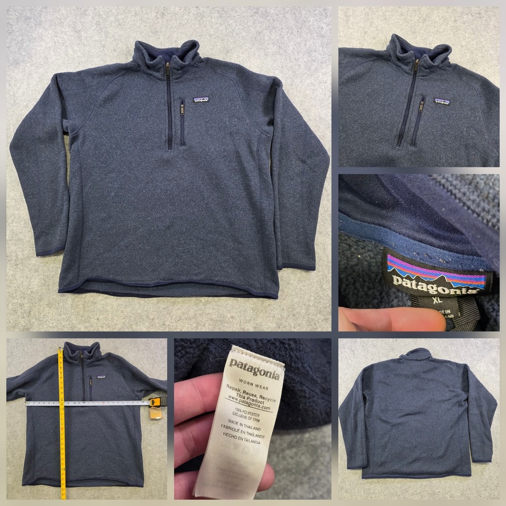 Patagonia Better Sweater Pullover Mens XL Blue 1/4 Zip Fleece Top Jacket Outdoor